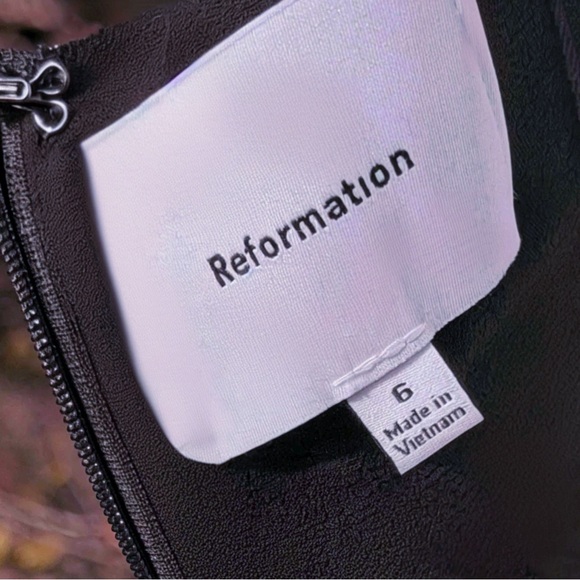 Reformation Anelis Midi Dress Size 6 Black White Polka Dot - Picture 8 of 14